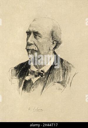 Guillaume-Louis Figuier. Incisione di A. Lalauze. Foto Stock