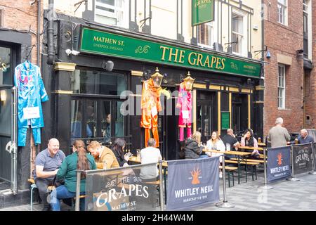 The Grapes of Mathew Street Pub, Mathew Street, Liverpool, Merseyside, Inghilterra, Regno Unito Foto Stock