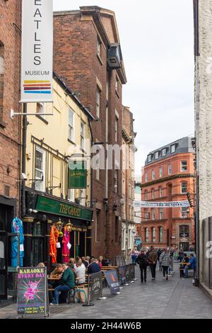 The Grapes Pub, Mathew Street, Liverpool, Merseyside, Inghilterra, Regno Unito Foto Stock