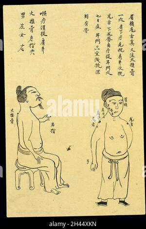 C19 disegno cinese dell'inchiostro: Posizione dei vari boils Foto Stock