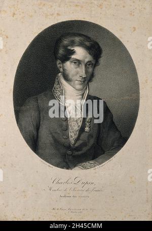 Charles, Barone Dupin. Litografia di Langlumé dopo N.H. Giacobbe. Foto Stock