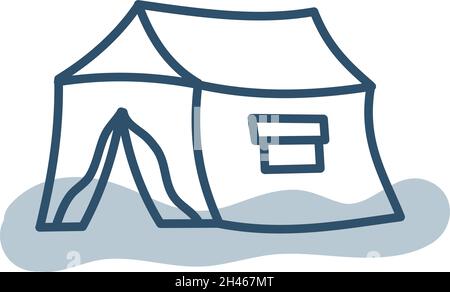 Tenda da tetto, illustrazione, vettore, su sfondo bianco. Illustrazione Vettoriale