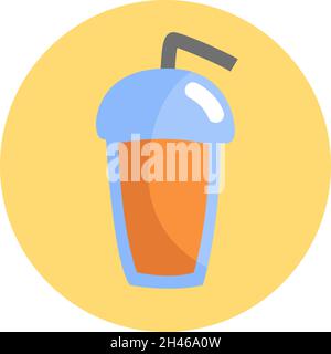 Tè freddo in tazza per andare, illustrazione, vettore, su uno sfondo bianco. Illustrazione Vettoriale