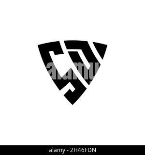 Lettera del logo SD monogramma con forma a scudo triangolare, isolata su sfondo bianco. Logo a monogramma triangolare, logo a monogramma schermato, logo a triangolo s. Illustrazione Vettoriale