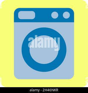 Lavatrice elettrica, illustrazione, vettore, su sfondo bianco. Illustrazione Vettoriale