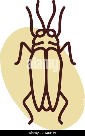 Bug di scarafaggio, illustrazione, vettore, su sfondo bianco. Illustrazione Vettoriale