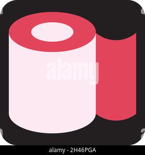 carta igienica rosa, illustrazione, vettoriale, su sfondo bianco. Illustrazione Vettoriale