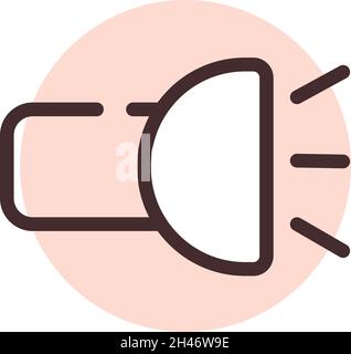 Torcia mobile, illustrazione, vettore, su sfondo bianco. Illustrazione Vettoriale