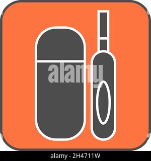 Iqos di sigaretta elettrica, illustrazione, vettore, su sfondo bianco. Illustrazione Vettoriale