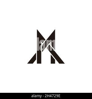 lettera ma frecce collegate vettore di logo geometrico Illustrazione Vettoriale