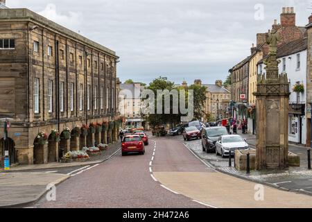 Alnwick Town Center, Northumberland, Regno Unito Foto Stock