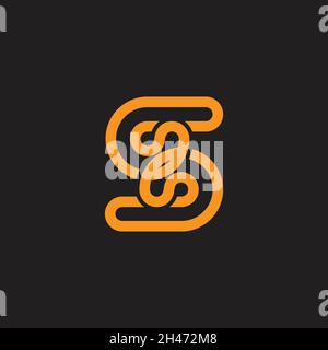 vettore di logo lineare a loop geometrico con lettera univoca Illustrazione Vettoriale