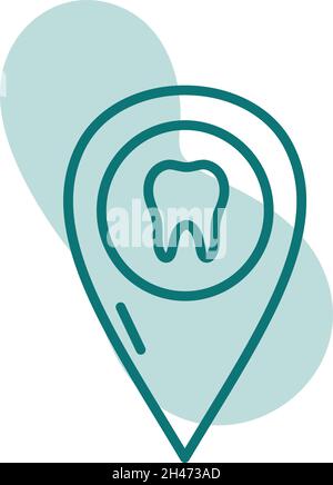 Posizione stomatologica, illustrazione, vettore, su sfondo bianco. Illustrazione Vettoriale