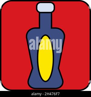 Bottiglia d'alcol fantasia, illustrazione, vettore, su sfondo bianco. Illustrazione Vettoriale