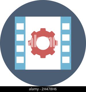 Editing video, illustrazione, vettore, su sfondo bianco. Illustrazione Vettoriale