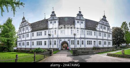 WestPortal, Haupteingang, Schloss Bevern, Niedersachsen, Germania Foto Stock