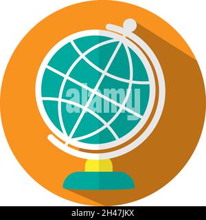 Scuola globus, illustrazione, vettore, su sfondo bianco. Illustrazione Vettoriale