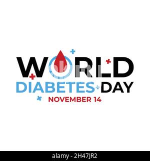 Progettazione Poster per la giornata mondiale del diabete vettore libero. Illustrazione Vettoriale della Giornata mondiale del diabete Concept Illustrazione Vettoriale