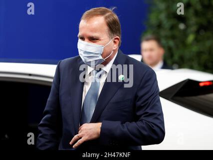 Il primo ministro svedese Stefan Lofven arriva al vertice del Cop26 presso lo Scottish Event Campus (SEC) a Glasgow. Data foto: Lunedì 1 novembre 2021. Foto Stock