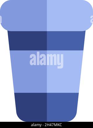 Tazza viola di plastica, illustrazione, vettore, su sfondo bianco. Illustrazione Vettoriale