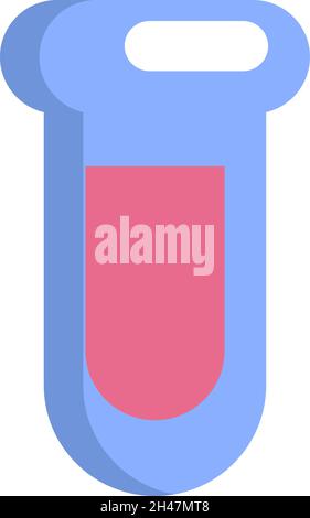 Sangue in contenitore medico, illustrazione, vettore, su sfondo bianco. Illustrazione Vettoriale