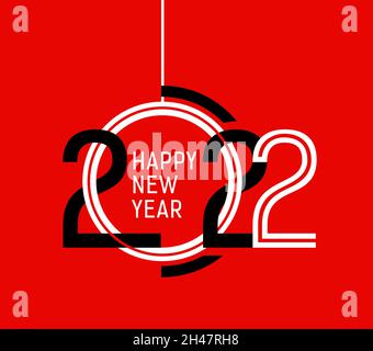 2022 felice anno nuovo. Design grafico moderno del calendario di copertina del 2022. Illustrazione Vettoriale