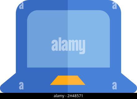 Computer portatile della scuola, illustrazione, vettore, su sfondo bianco. Illustrazione Vettoriale
