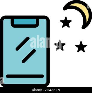 Icona SLEEP gadget. Contorno sleep gadget vettoriale icona colore piatto isolato Illustrazione Vettoriale
