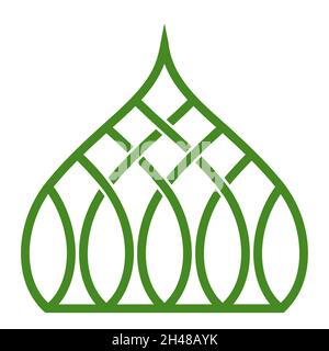 Arabo islamico verde cupola moschea logo arabo resort chic cupola appartamenti stock illustrazione Illustrazione Vettoriale
