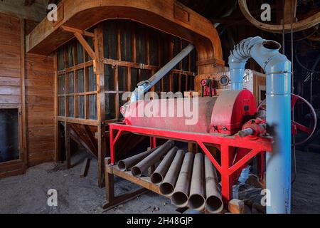 Vecchi mulini per lavorare il grano in Spagna. Foto Stock