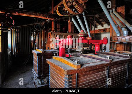 Vecchi mulini per lavorare il grano in Spagna. Foto Stock