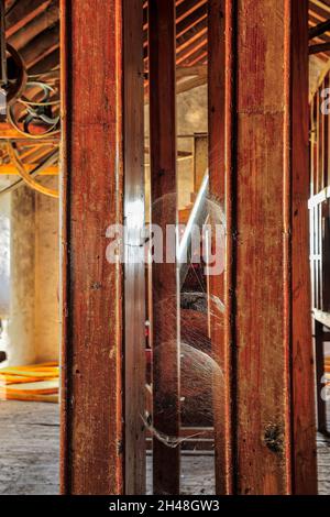 Vecchi mulini per lavorare il grano in Spagna. Foto Stock