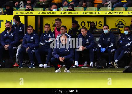 Manager di Leeds United, Marcelo Bielsa - Norwich City contro Leeds United, Premier League, Carrow Road, Norwich, UK - 31 ottobre 2021 solo per uso editoriale - si applicano le restrizioni DataCo Foto Stock