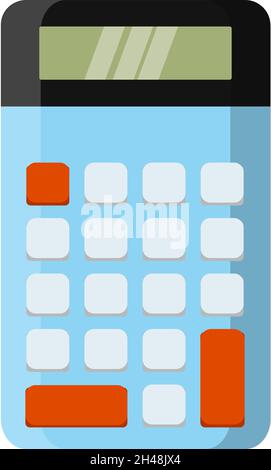 Calcolatrice blu, illustrazione, vettore su sfondo bianco. Illustrazione Vettoriale