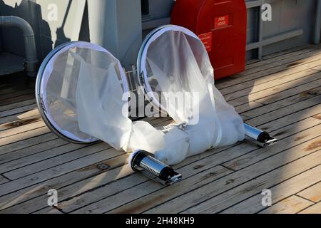 ODESA, UCRAINA - 30 OTTOBRE 2021 - l'attrezzatura è raffigurata a bordo del rompighiaccio Noosphere (RRS James Clark Ross) ormeggiato al terminal passeggeri di Foto Stock