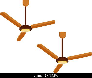 Ventilatore da soffitto, illustrazione, vettore su sfondo bianco. Illustrazione Vettoriale
