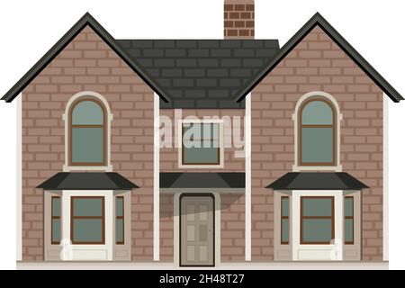 Casa di famiglia, illustrazione, vettore su sfondo bianco. Illustrazione Vettoriale