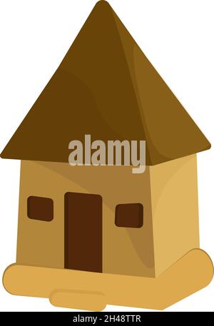 Capanna piccola, illustrazione, vettore su sfondo bianco. Illustrazione Vettoriale