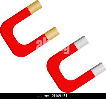 Magneti rossi, illustrazione, vettore su sfondo bianco. Illustrazione Vettoriale