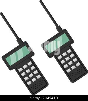 Walkie talkie, illustrazione, vettore su sfondo bianco. Illustrazione Vettoriale