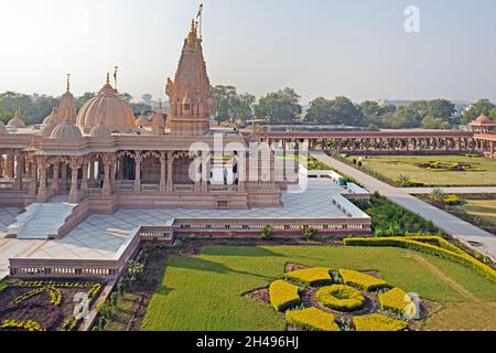 01 03 2009 Tempio di Swaminarayan BAPS Shri Swaminarayan Mandiraksharvadi Marg Bhavnagar Gujarat India Foto Stock