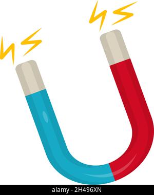 Magnete rosso e blu, illustrazione, vettore su sfondo bianco. Illustrazione Vettoriale