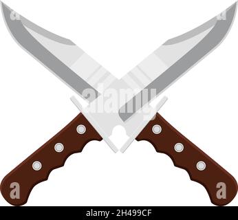 Due coltelli, illustrazione, vettore su sfondo bianco. Illustrazione Vettoriale