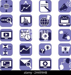 Marketing digitale, illustrazione, vettore, su sfondo bianco. Illustrazione Vettoriale