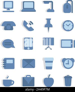 Ufficio commerciale, illustrazione, vettore, su sfondo bianco. Illustrazione Vettoriale