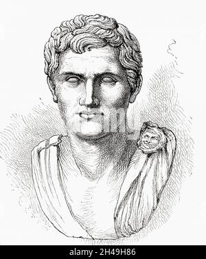 Gnaeus Pompeo Magnus, 106 a.C. – 48 a.C., alias Pompeo o Pompeo il Grande. Leader generale e statista romano. Dalla storia universale illustrata di Cassell, pubblicata nel 1883. Foto Stock