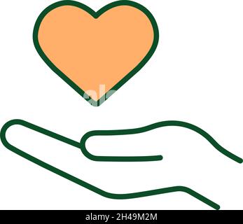 Mostra l'amore e l'affetto RGB colore icona Illustrazione Vettoriale