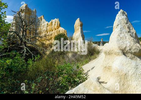 Formazione geologica di forma d'organo di Ille sur Tet nel sud della Francia Foto Stock