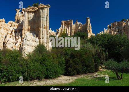 Formazione geologica di forma d'organo di Ille sur Tet nel sud della Francia Foto Stock