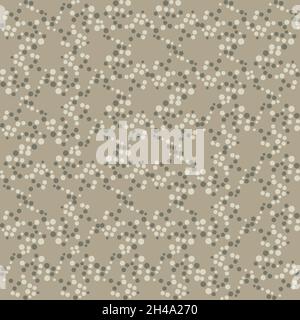 Bianco e nero astratto dot confetti vettoriale sfondo senza giunture. Texture effetto marrone melange con coloratissimo mix caotico in beige ecru Illustrazione Vettoriale